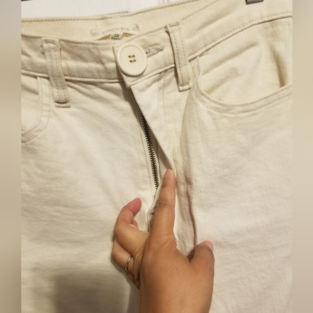 Whimsy & Row Flora Pant Color Natural Cropped Wid… - image 8